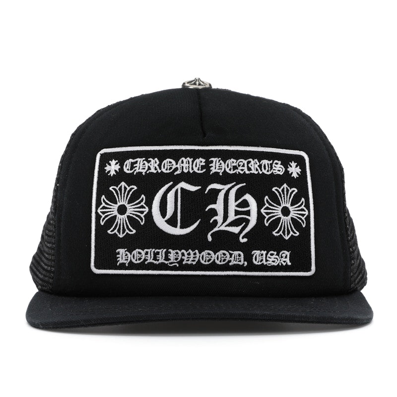 Chrome Hearts CH Hollywood Trucker Hat Black/Black